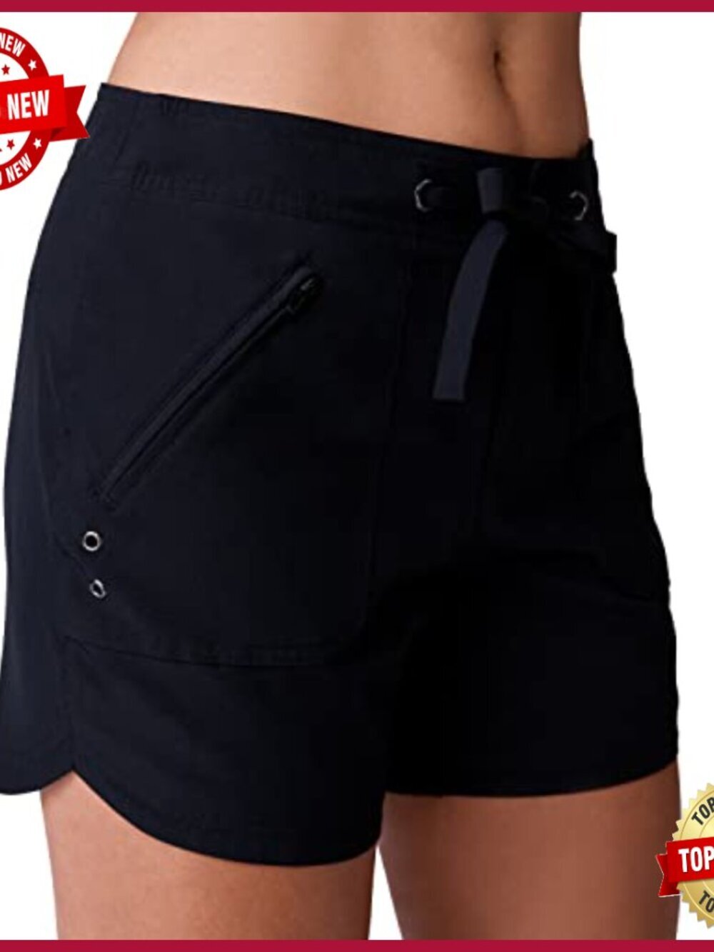 Women's 5" Swim Board Shorts High Waisted UPF 50+ with Pockets Quick Dry - Picture 4 of 7
